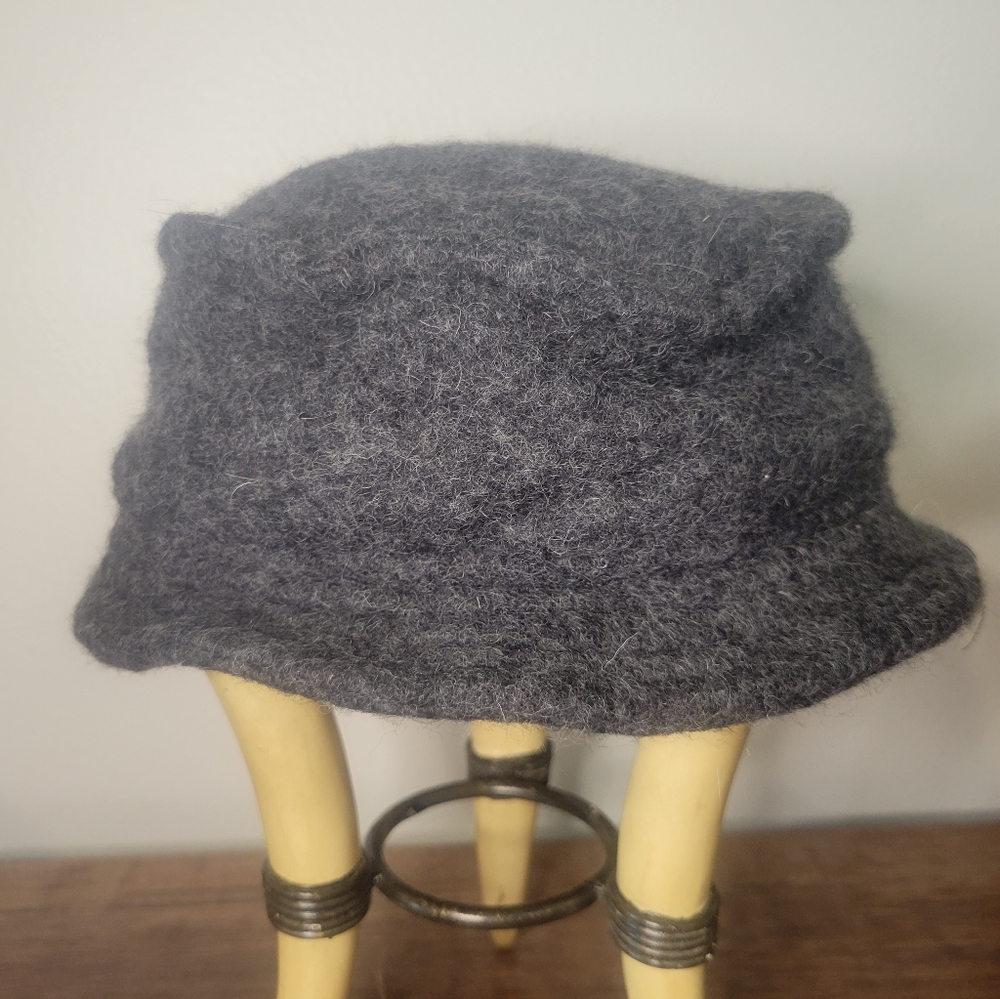 Raffaello Bettini 100% Wool Round Grey Hat Made in Italy